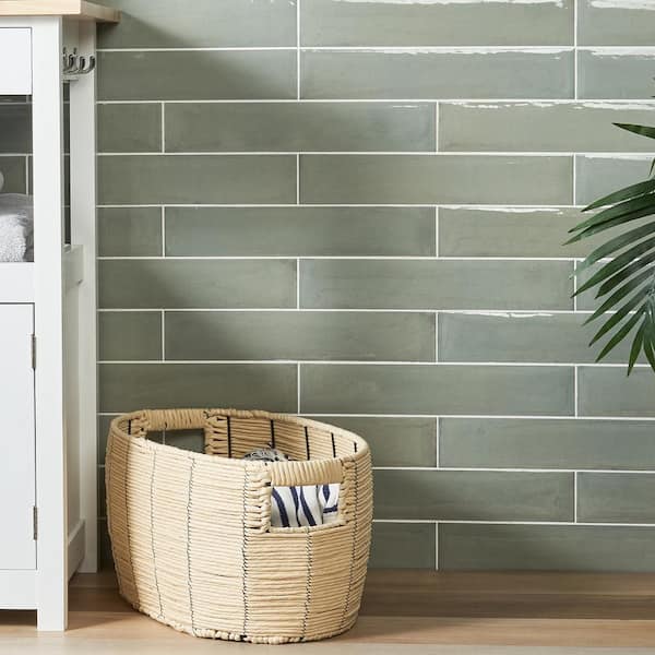 Tint Verde 2.95 in. x 15.74 in. Polished Porcelain Wall Tile (14.2 sq. ft./Case)
