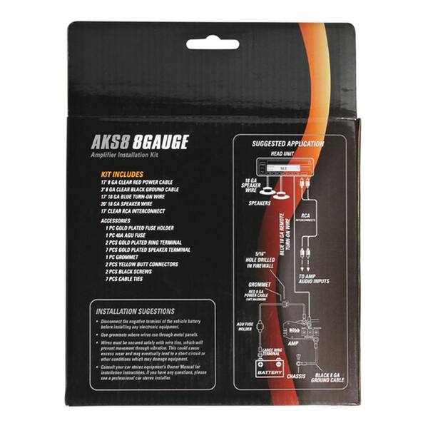 PX-1000.2 2 Channel 1000-Watt Car Stereo Amplifier Plus Amp Wiring Kit (2-Pack)