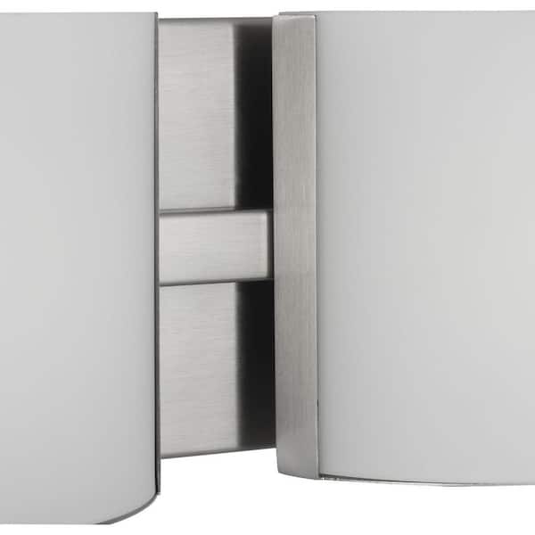 Blanco LED Collection 2-Light Brushed Nickel Etched Glass Modern Bath Vanity Light