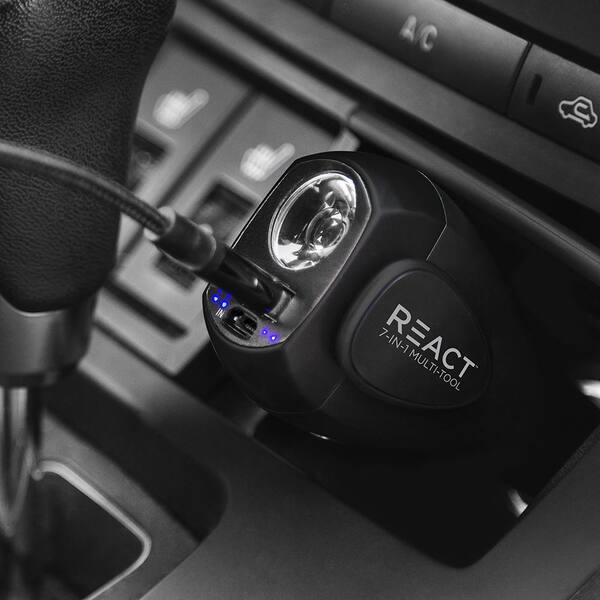 7-in-1 Vehicle Emergency Multi-Tool with Car Charger, Power Bank, Window Breaker, Seat Belt Cutter, and Flashlight