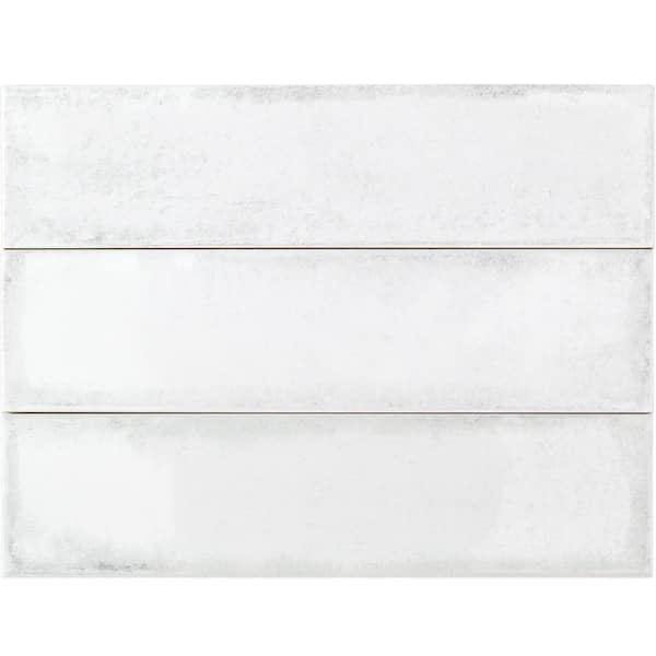 Moze White 3 in. x 12 in. 9 mm Ceramic Wall Tile (22-Piece) (5.38 sq. ft./ Box)