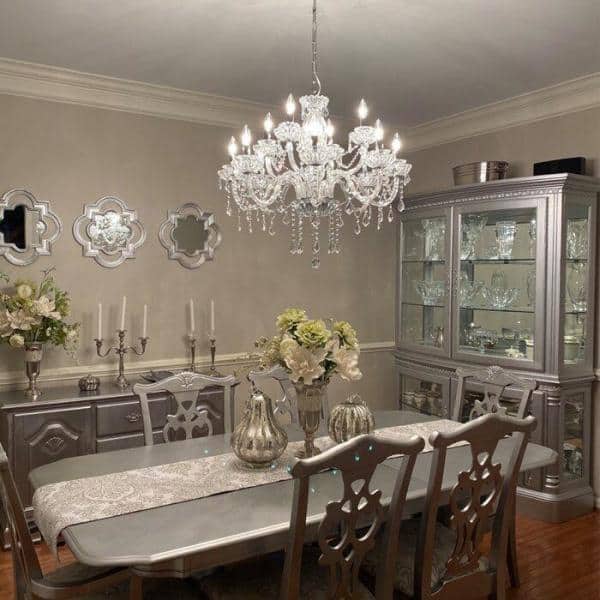 Atlanta 12-Light Clear Candle Style Traditional Chandelier with Crystal Accents