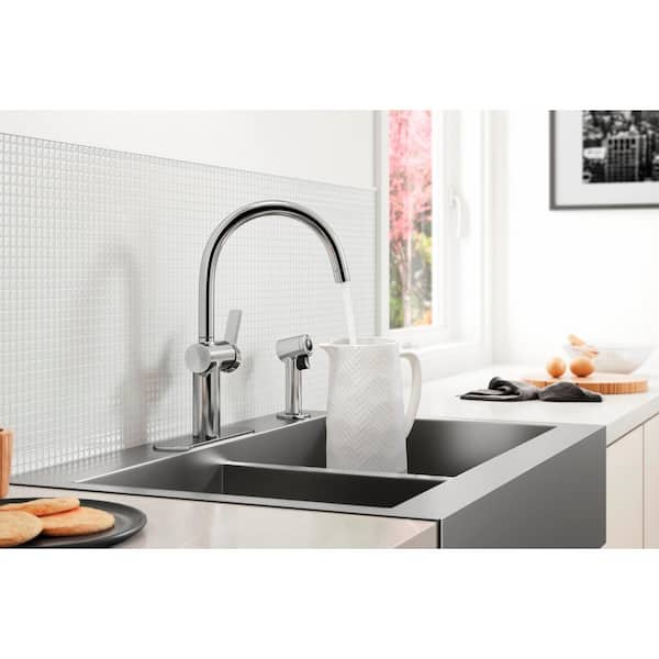 Vault Drop-In Farmhouse Apron Front Self-Trimming Stainless Steel 36 in. 4-Hole Double Bowl Kitchen Sink