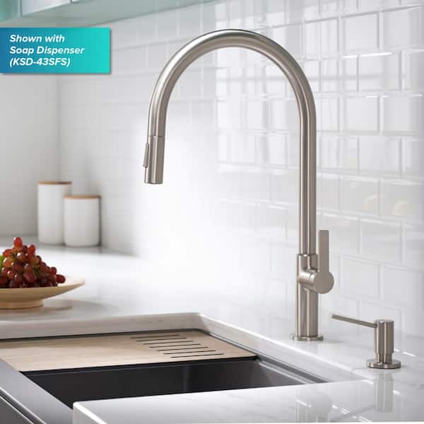 Oletto High-Arc Single-Handle Pull-Down Sprayer Kitchen Faucet in Spot Free Stainless Steel