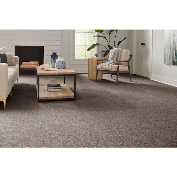 Still in Love II Coffee Brown 54 oz. Blend Texture Installed Carpet