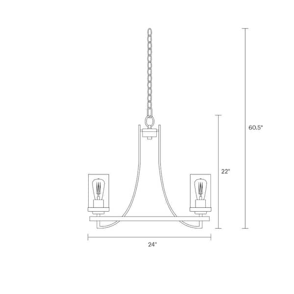 Gaston 5-Light Weathered Gray Rustic Farmhouse Wagon Wheel Chandelier with Distressed Oak Accents and Water Glass Shades