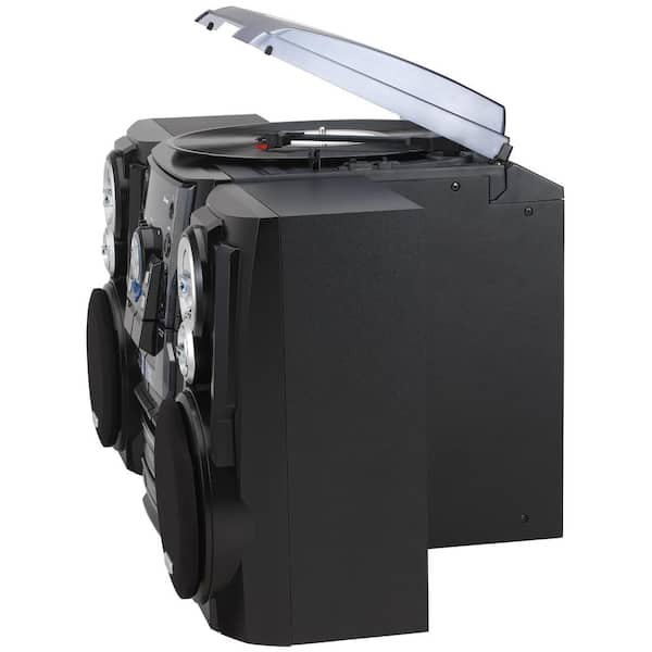 Bluetooth 3-Speed Stereo Turntable Music System with 3CD Changer and Dual Cassette Deck