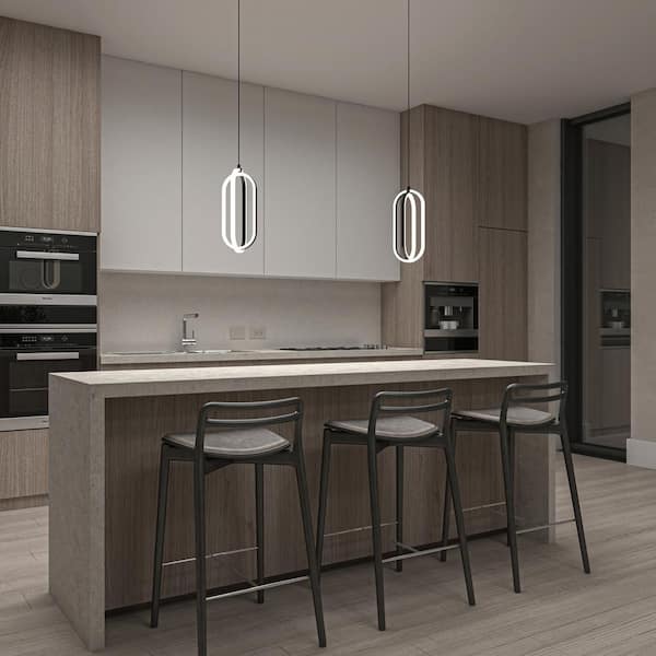 Arlo 1-Light Black Modern 3 CCT Integrated LED Outdoor Ceiling Hanging Porch Pendant Light