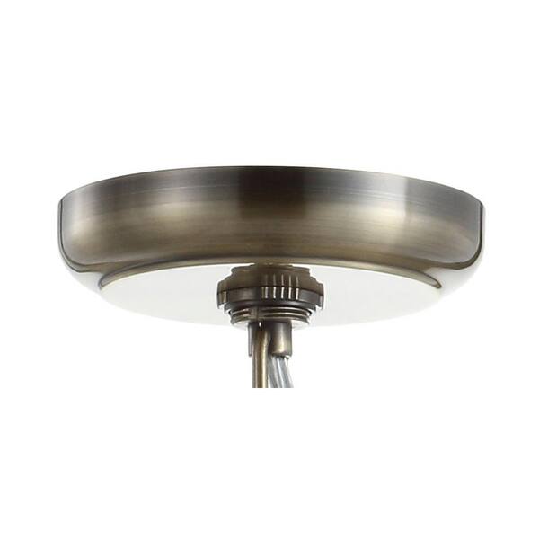 Regina 12 in. 1-Light Antique Brass Crystal/Metal Empire LED Chandelier