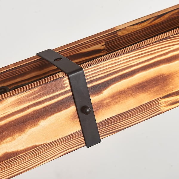 Nashville 4-Light 12-Watt Wood Integrated LED Wood Kitchen Island Linear Pendant