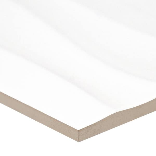 Wavy White 12 in. x 24 in. Glossy Ceramic Wall Tile (16 sq. ft./Case)