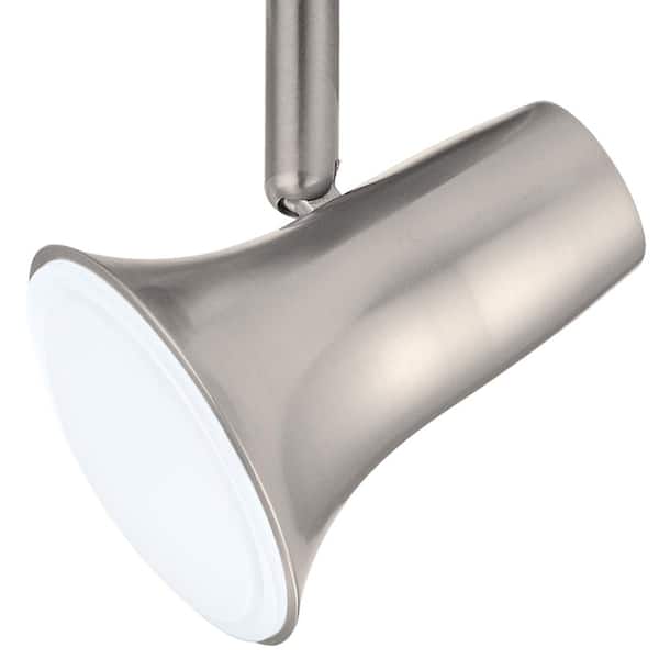 Jumilla 38.19 in. 4-Light Matte Nickel Dimmable Integrated LED Track Lighting Kit with Adjustable Heads