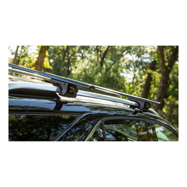 150 lbs. Capacity 53-3/8 in. Black Aluminum Universal Roof Rack Cross Bars (2-Pack)