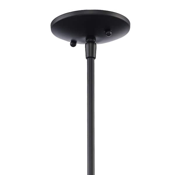 Wilhelm 16 in. 1-Light Black Industrial Farmhouse Pendant Light Fixture with Metal Shade