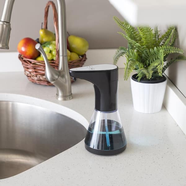 Free Standing 8 oz. Soap Dispenser Automatic Compact Countertop in Black