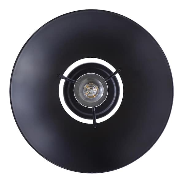 12 in. 1-Light Farmhouse Black Semi-Flush Mount Light Industrial Close to Ceiling Lighting