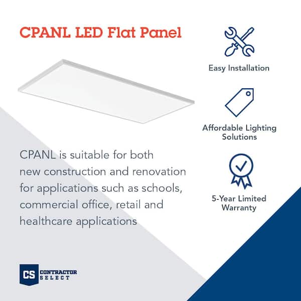 Contractor Select CPANL DCMK 2 ft. x 4 ft. 4000 Lumens Integrated LED Panel Light Switchable Color Temperature