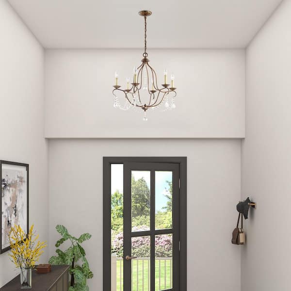 Providence 6-Light Venetian Golden Bronze Incandescent Ceiling Chandelier