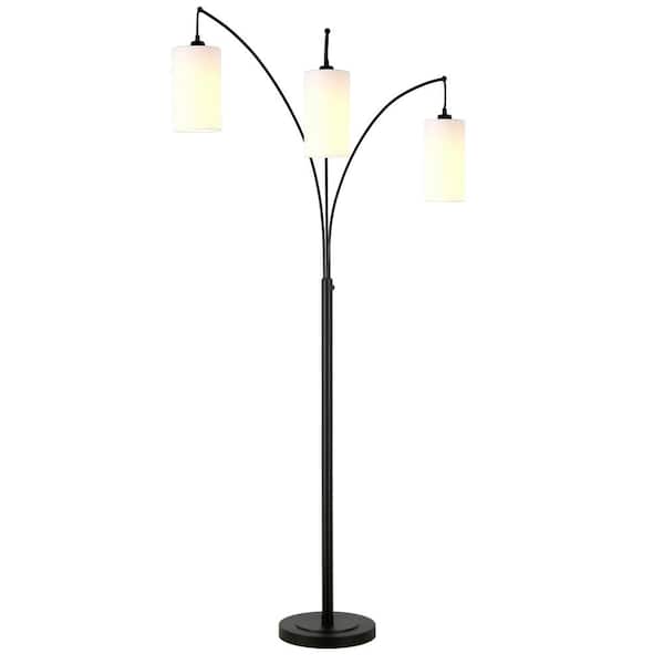 Aspen 83 in. Blackened Bronze 3-Light Floor Lamp