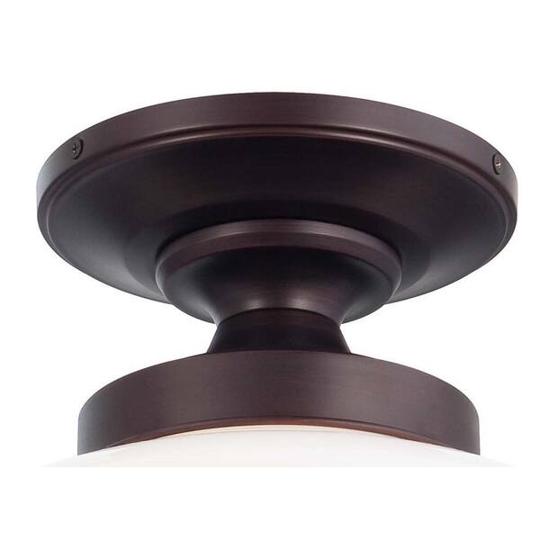 1-Light Brushed Bronze Semi-Flush Mount Light