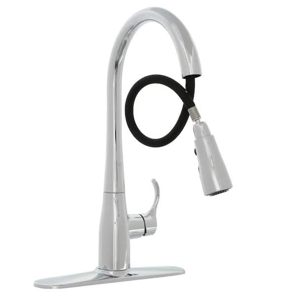 Simplice Single-Handle Pull-Down Sprayer Kitchen Faucet with DockNetik and Sweep Spray in Polished Chrome