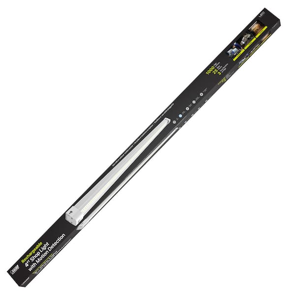 4 ft. Battery Operated LED White Motion Sensor 25-WH Rechargeable 1000-Lumen Cool White Portable Shop Light (1-Pack)