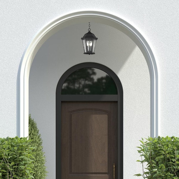 Hamilton 3 Light Textured Black Outdoor Pendant Lantern