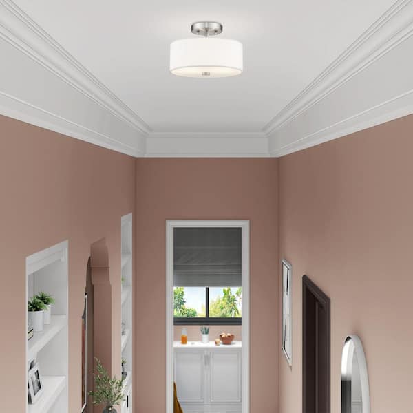 Mercury 2 Light Brushed Nickel Flush Mount