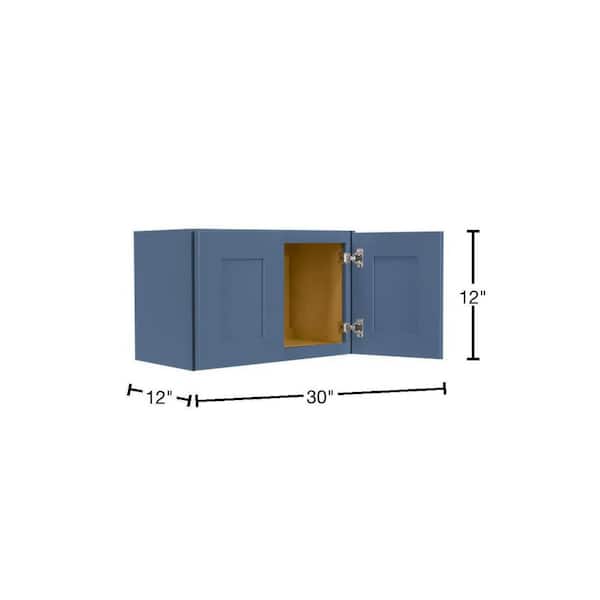 Lancaster Blue Plywood Shaker Stock Assembled Wall Kitchen Cabinet 30 in. W x 12 in. H x 12 in. D