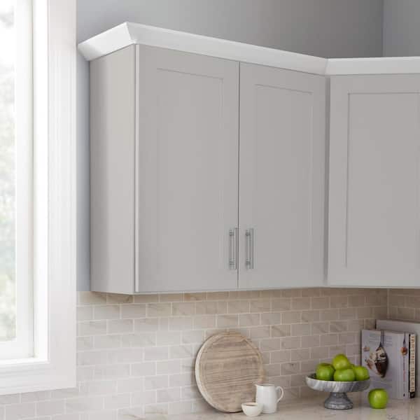 Avondale 27 in. W x 12 in. D x 30 in. H Ready to Assemble Plywood Shaker Wall Kitchen Cabinet in Dove Gray