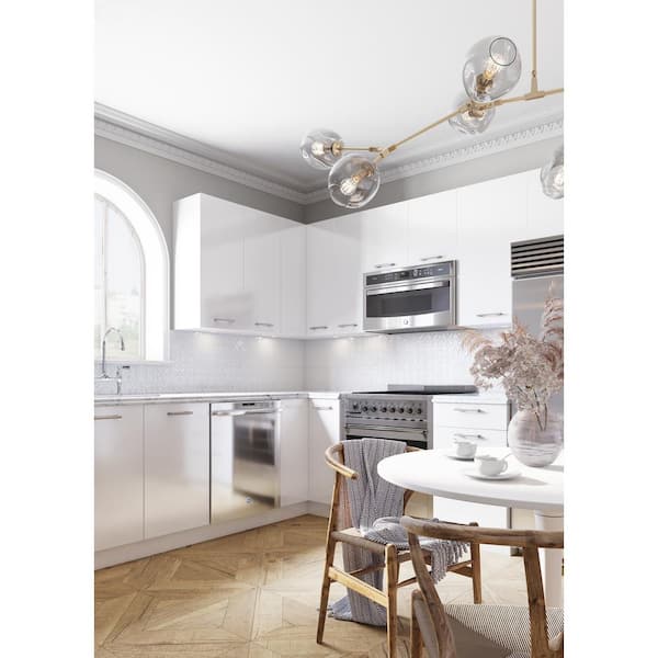 Quick Assemble Modern Style with Soft Close, White Gloss Wall Bridge Kitchen Cabinet (36 in W x 18 in H x 12 in D)