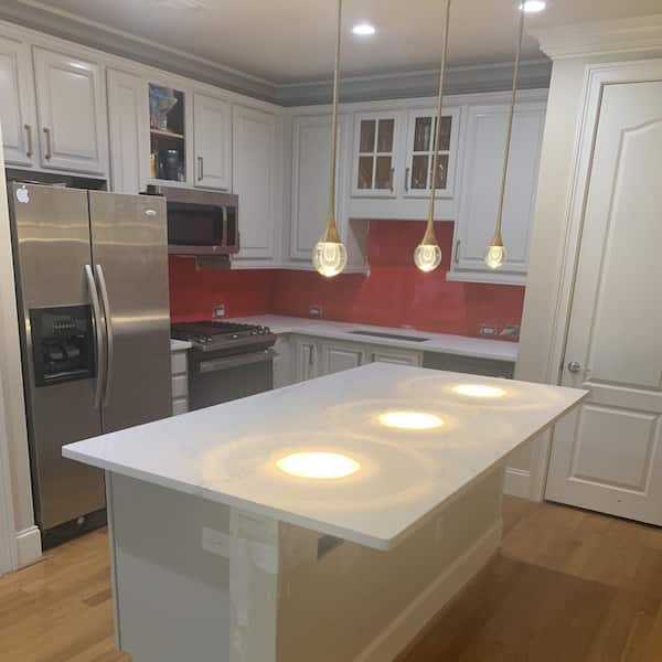 75-Watt Integrated LED Polished Nickel Pendant Light with Clear K9 Crystal