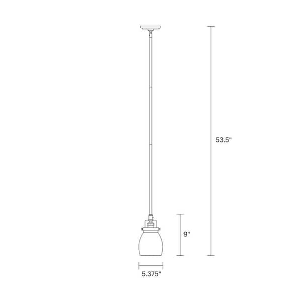 Belton 5.375 in. W. 1-Light Brushed Industrial Nickel Hanging Pendant
