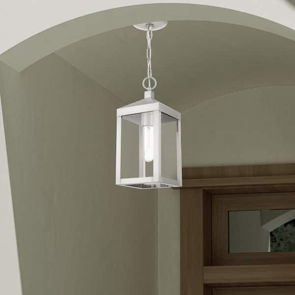 Nyack 1 Light Brushed Nickel Outdoor Pendant Lantern