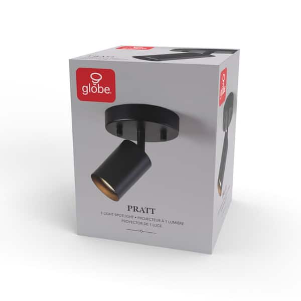 Pratt 4.8 in. 1-Light Matte Black Fixed Track Lighting Spotlight