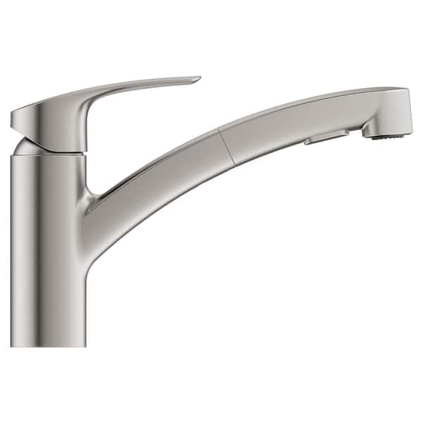 Eurosmart Single-Handle Pull-Out Sprayer Kitchen Faucet in SuperSteel InfinityFinish