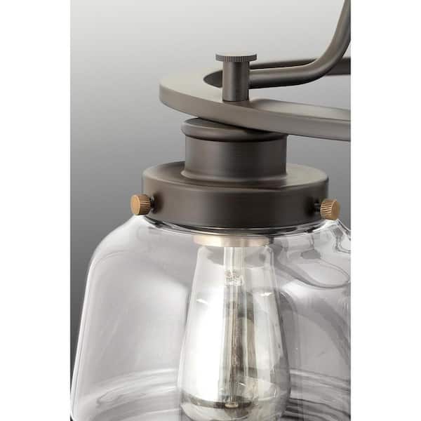 Judson Collection 26 in. 5-Light Antique Bronze Clear Glass Farmhouse Chandelier Dining Room Light