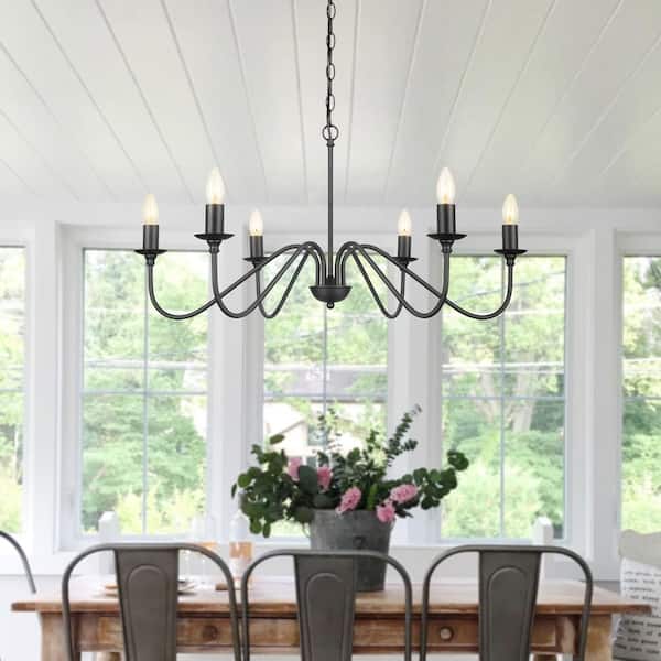 Boise 6-Light Black Candlestick Chandelier