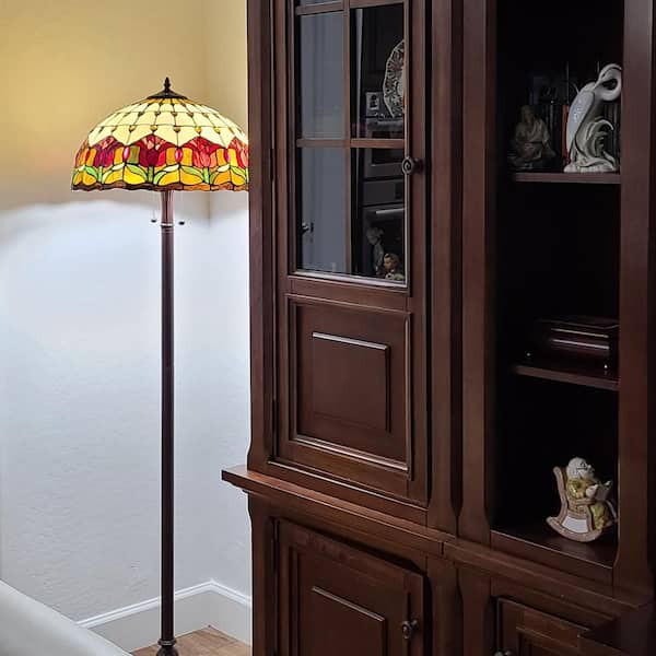 18 in. Tiffany Style Tulips Floor Lamp