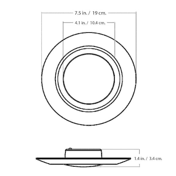 7.5 in. White Integrated LED Miniature Disk Flush Mount Ceiling Light Fixture with Frosted Acrylic Shade