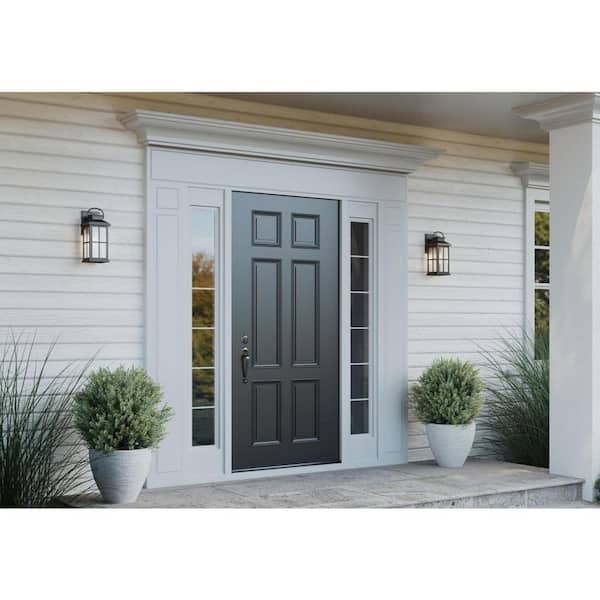 Williamston 1-Light Antique Bronze Clear Glass Farmhouse Outdoor Small Wall Lantern Light