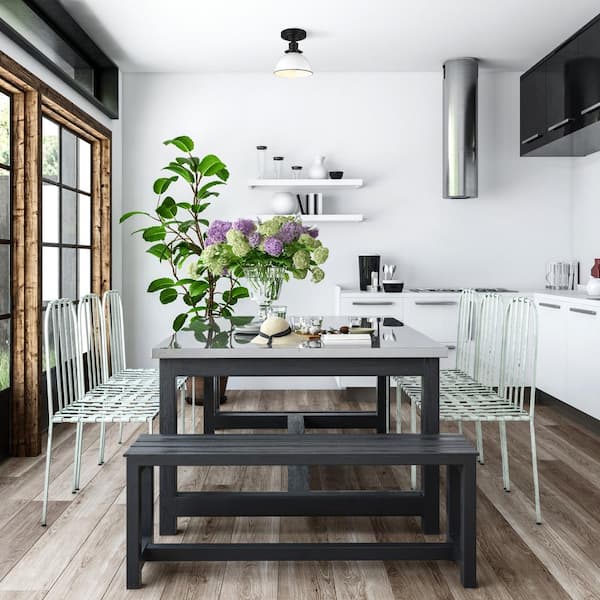 Savannah Farmhouse 8 in. 1-Light Matte Black with White Shade Semi-Flush Mount Light