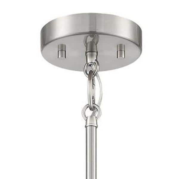 Beckonridge 6-Light Brushed Nickel Chandelier with Etched Opal Glass Shades