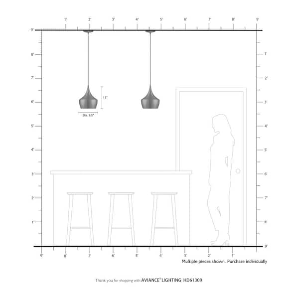 Goodwin 1 Light Black Mini Pendant