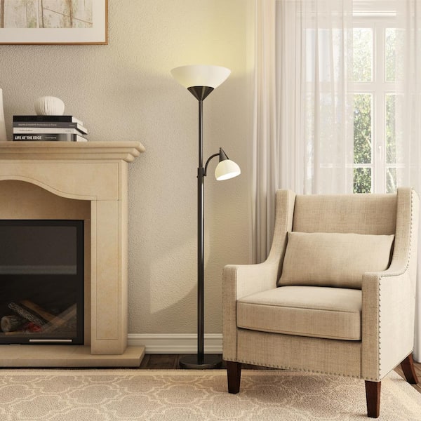 Piedmont 71 in. Black Combo Floor Lamp