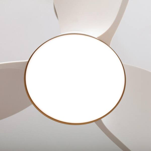28 in. Integrated LED Brass Gold Ceiling Fan with Light and Remote Control