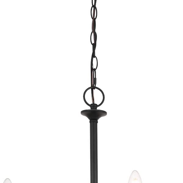 Highgate 6-Light Matte Black Chandelier without Glass Shade