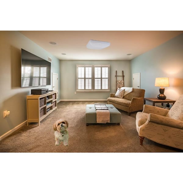 Square 12.5 in. 1-Light White LED Flush Mount Ceiling Fixture 4000K