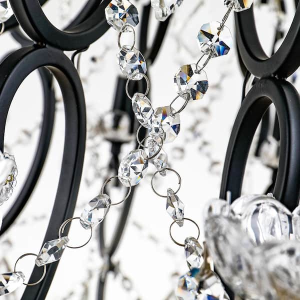 Atlanta 10-Light Black Candle Style Classic/Traditional Chandelier with Crysta Accents