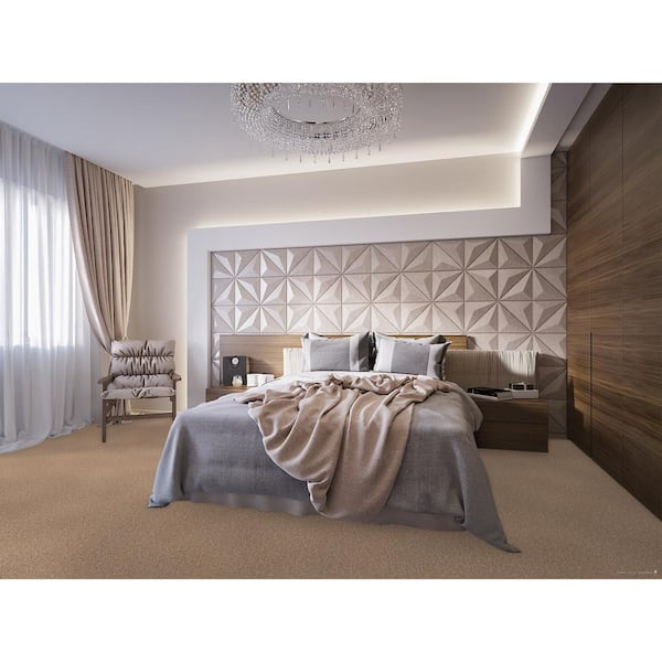 Added Value  - Pamper - Beige 24 oz. SD Polyester Texture Installed Carpet